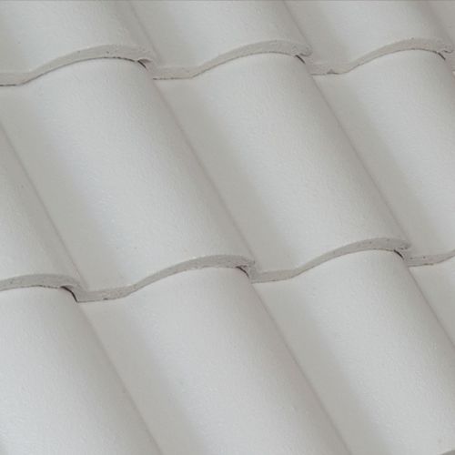 Tuile à emboitement - SANIBEL : POLAR - Crown Roof Tiles - en béton / grand moule / blanche
