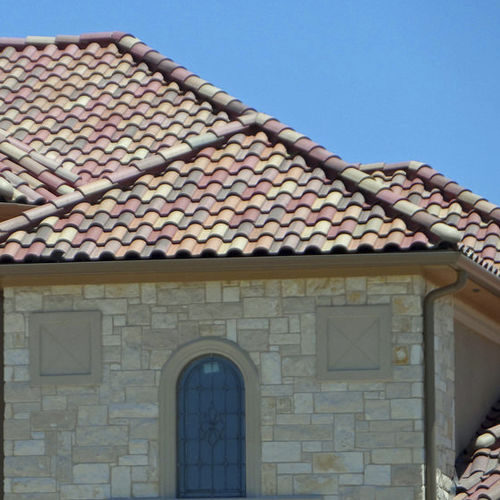 Tuile à emboitement - MEDITERRANEAN : SAN ANTONIO BLEND - Crown Roof Tiles - en béton / rouge