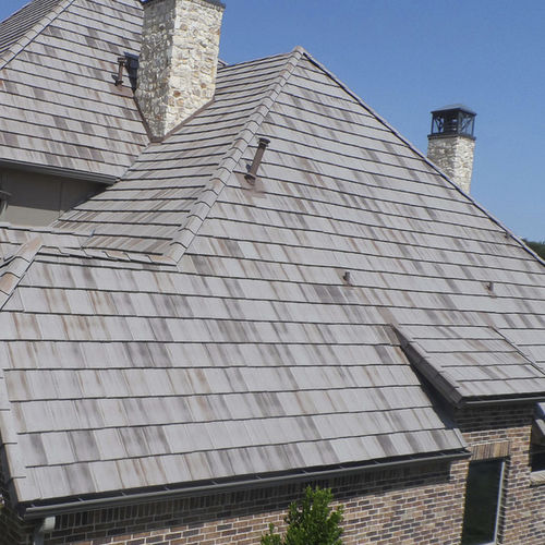 Tuile mécanique - WINDSOR : IRONWOOD - Crown Roof Tiles - plate / en béton / lisse
