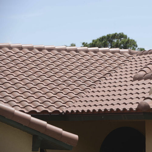 Tuile à emboitement - SANIBEL : INDIAN  - Crown Roof Tiles - en béton / grand moule / rouge