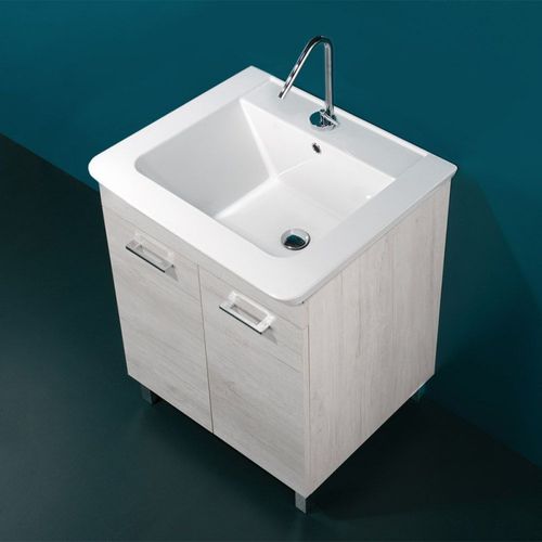 Meuble vasque à poser - DEEP-60 - LMC srl - en céramique / contemporain / avec placard intégré