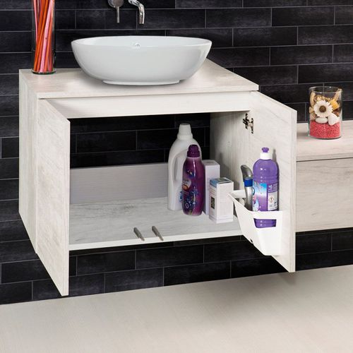 Meuble de salle de bain contemporain - UNIKA-SOSPESO-60-OLMO-BIANCO - LMC srl - en bois / mural