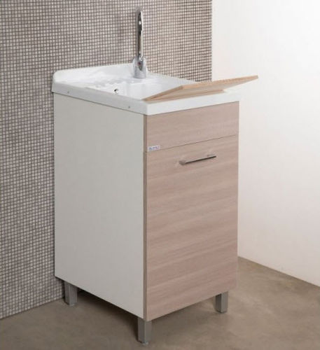 Lavabo lave-linge sur pied - MEDUSA - LMC srl - en placage de bois