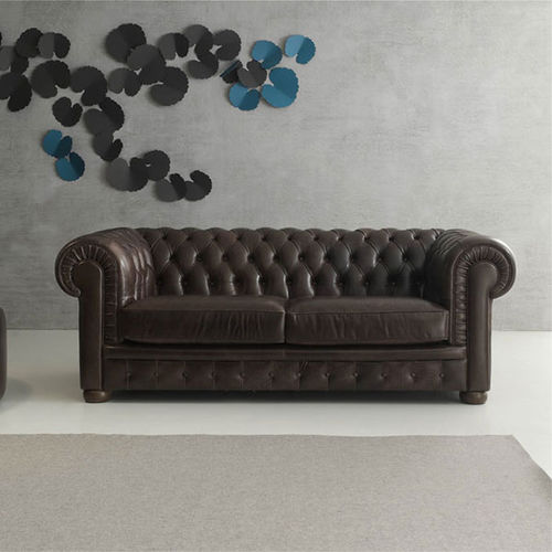 Canapé chesterfield - AMERIGO - egoitaliano - en cuir / marron / 2 places
