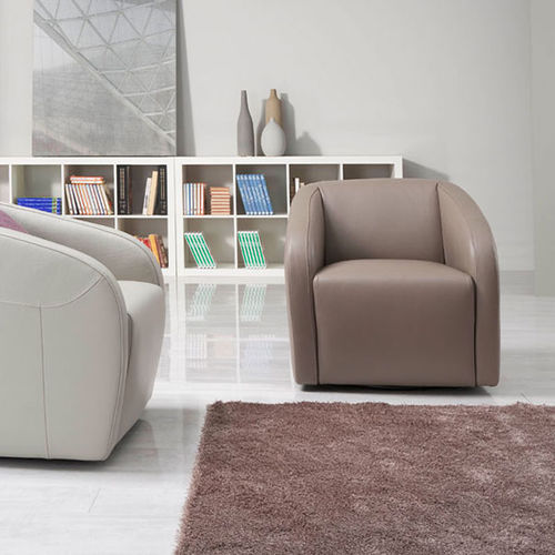 Fauteuil contemporain - CARLOTTA - egoitaliano - en cuir / en tissu / marron