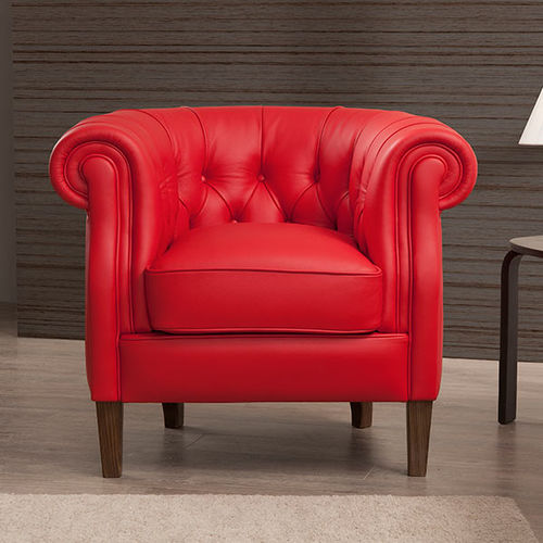 Fauteuil chesterfield - DIANA - egoitaliano - en cuir / blanc / rouge