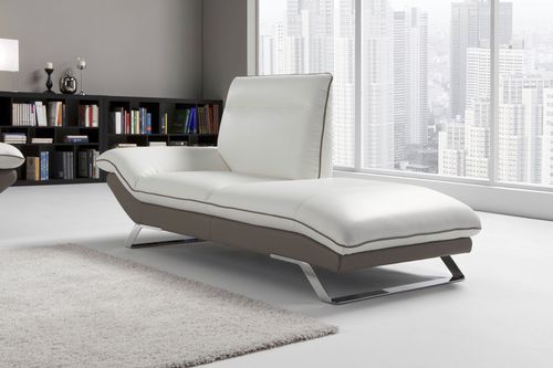 Méridienne contemporaine - FLORENCE - egoitaliano - en tissu / en cuir / avec piètement en acier inoxydable