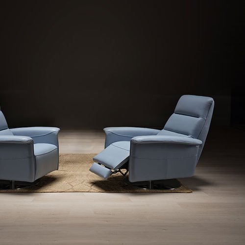 Fauteuil contemporain - KELLY - egoitaliano - en cuir / en acier / en chrome