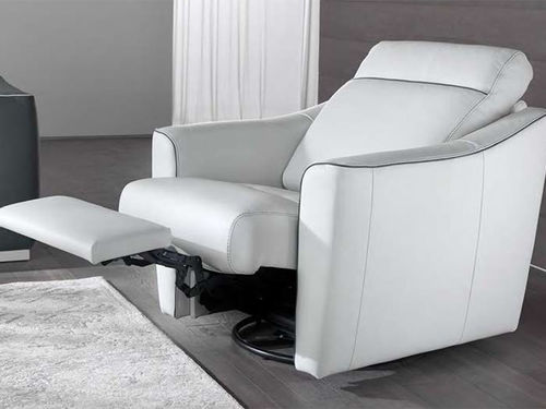 Fauteuil contemporain - MAURINE - egoitaliano - en cuir / en acier / avec repose-pieds