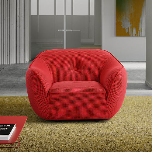 Fauteuil contemporain - BEBOP - egoitaliano - en tissu / en bois / rouge