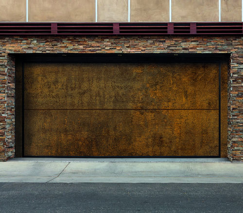 Porte de garage stratifiée - MATERIAL - Delta Overlap - overlap / en tôle / en mousse de polyuréthane