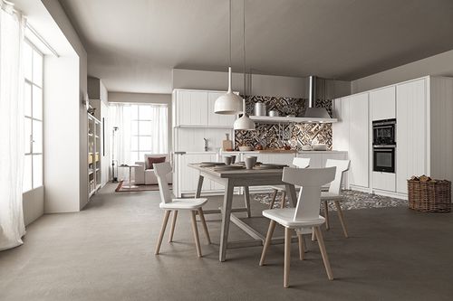 Cuisine contemporaine - MAESTRALE M04 - Scandola - en bois / en L / avec poignée intégrée