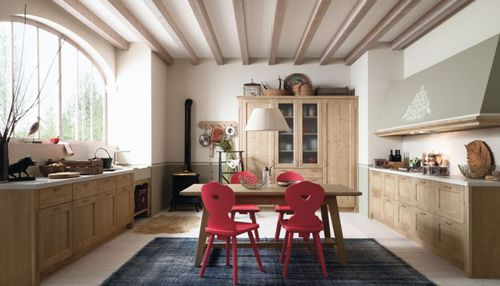 Cuisine classique - TABIÀ T02 - Scandola - en bois massif / en verre / en pierre