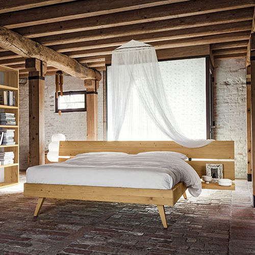 Lit double - MAESTRALE M07 - Scandola - contemporain / avec tête de lit / avec tables de chevet