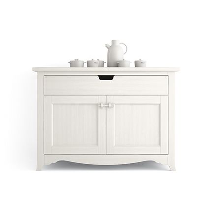 Buffet classique - Scandola - en bois massif / blanc