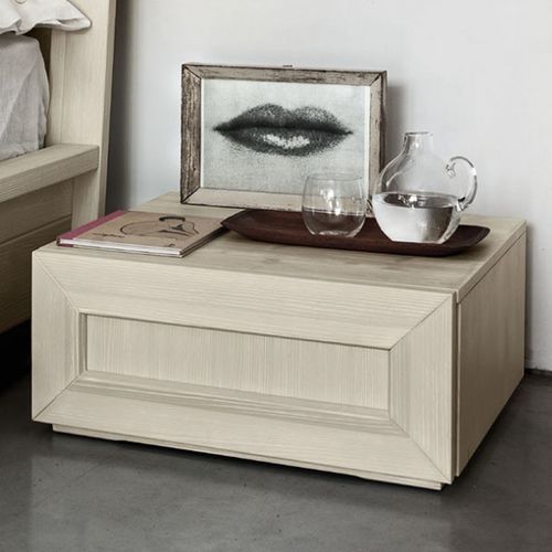 Table de chevet contemporaine - Scandola - en bois / rectangulaire / avec tiroir