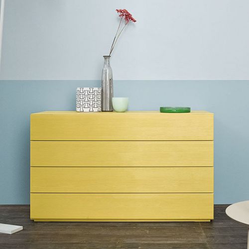 Commode contemporaine - Scandola - en bois massif / non spécifié / jaune