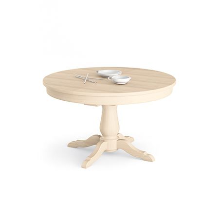 Table à manger classique - TA1408  - Scandola - en bois massif / ronde / à rallonge