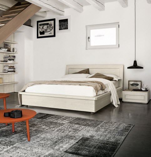 Lit double - MAESTRALE M02 - Scandola - classique / avec tête de lit / avec base de rangement