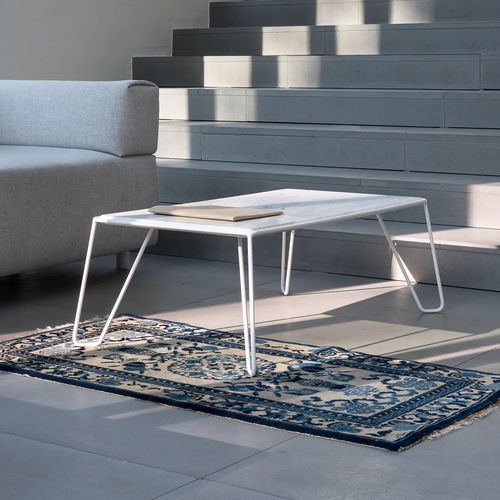 Table basse contemporaine - YILMAZ    - OBJEKTE UNSERER TAGE - en frêne / en marbre / avec piètement en acier