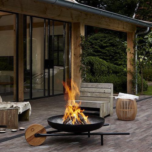 Brasero de jardin à bois - BARROW - Konstantin Slawinski - en acier / avec barbecue