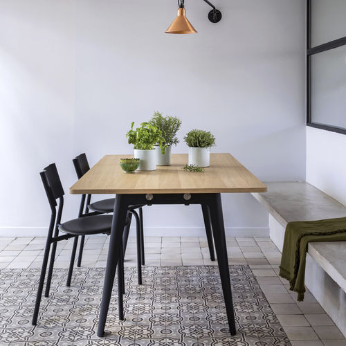 Table à manger contemporaine - MODERN - TIPTOE - en chêne / en pin / avec piètement en acier à revêtement par poudre