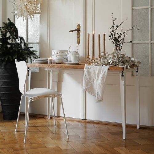 Table contemporaine - LOBO - TIPTOE - en chêne / avec piètement en acier thermolaqué / rectangulaire