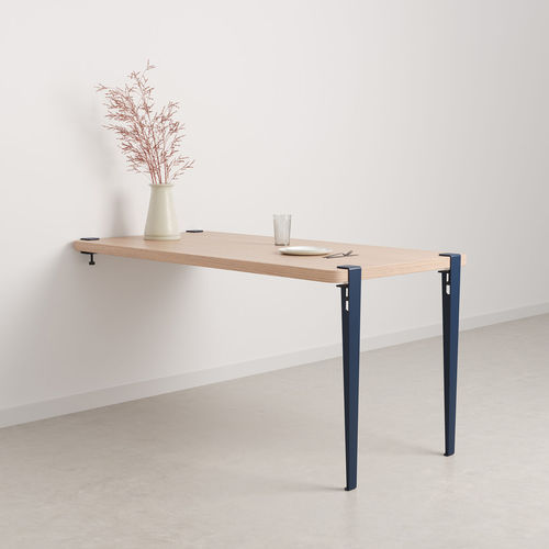 Table à manger contemporaine - TIPTOE - en chêne / avec piètement en acier thermolaqué / rectangulaire