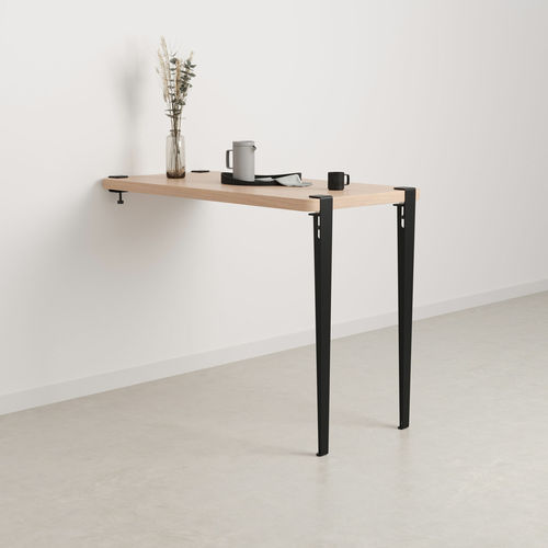 Table mange-debout contemporaine - TIPTOE - en chêne / avec piètement en acier thermolaqué / rectangulaire