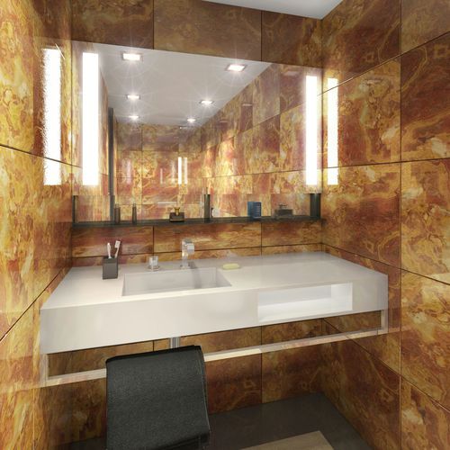 Miroir de salle de bain mural - AMOS DESIGN - pour chambre d'hôtel / contemporain / rectangulaire
