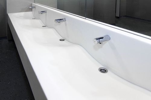 Vasque à poser - WAVE 200 BASIN THROUGH - AMOS DESIGN - en Corian® / multiple / d'angle