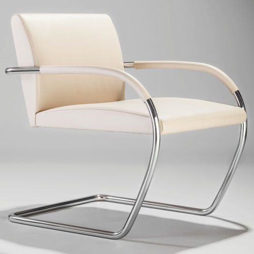 Chaise design Bauhaus - LUDWIG - AMOS DESIGN - d'intérieur / en parchemin / avec piètement en acier