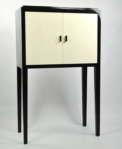 Meuble bar contemporain - ARTDECO - GINGER BROWN - en galuchat / noir
