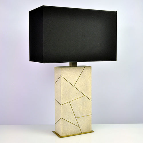 Lampe de table - LP CONSTELLATION - GINGER BROWN - en laiton brossé / en galuchat / contemporaine