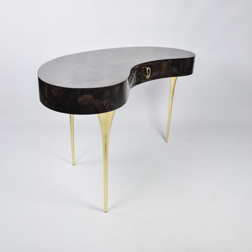 Bureau contemporain - BEAN  - GINGER BROWN - en bois / avec rangement / 3 pieds