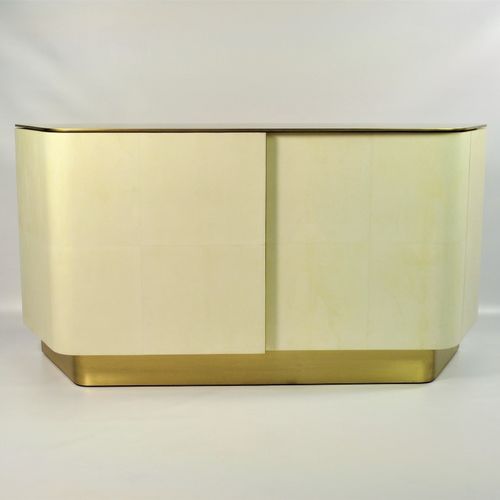 Buffet contemporain - CB VELA - GINGER BROWN - en laiton brossé / en parchemin / sur mesure