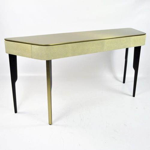 Console contemporaine - CS VELA - GINGER BROWN - en bois / en laiton brossé / en galuchat
