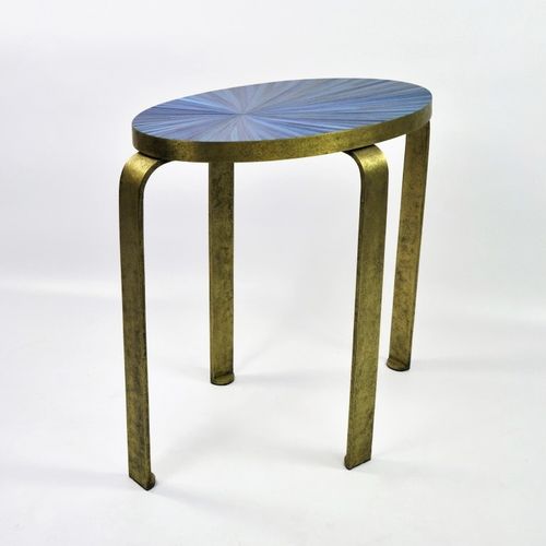 Table d'appoint contemporaine - TB ELIPTUS SW - GINGER BROWN - en paille / avec piètement en laiton / ovale