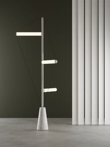 Lampe de sol - ED047 - EDIZIONI - en laiton / en pierre / design original