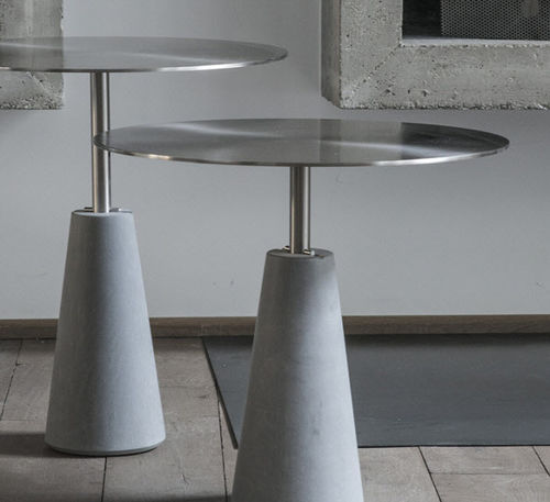 Table d'appoint contemporaine - ED004 - EDIZIONI - en acier / en pierre / ronde