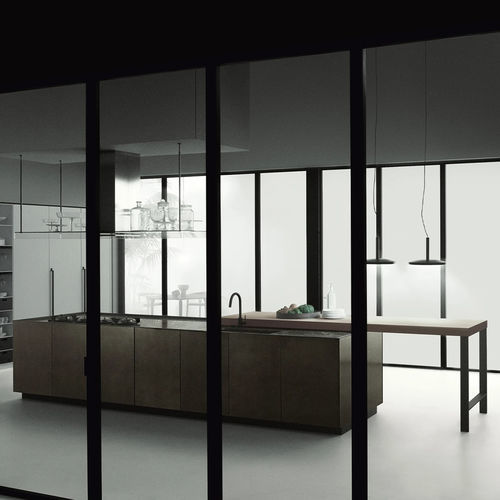 Cuisine contemporaine - K21 - Boffi - en bois / en marbre / en acier inoxydable