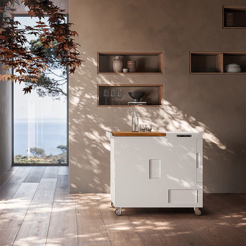 Kitchenette compacte - MINIKITCHEN - Boffi - en Corian® / en bois / avec plaque de cuisson