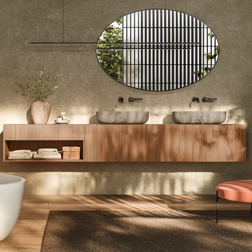 Miroir de salle de bain mural - LOTUS - Boffi - contemporain / rond / ovale