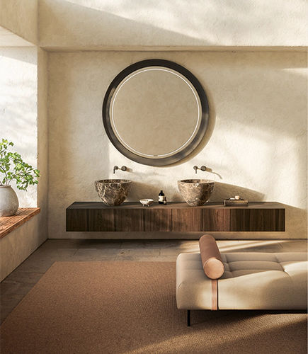 Miroir de salle de bain mural - I Fiumi - Boffi - contemporain / rond / ovale
