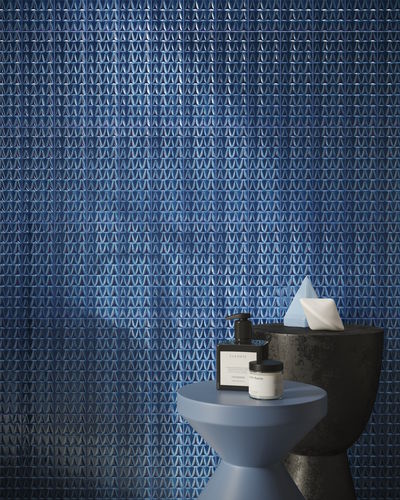 Carrelage en céramique émaillée - Kuspis A32 Blue Elettrico - AcquarioDue - poli / brillant / à relief