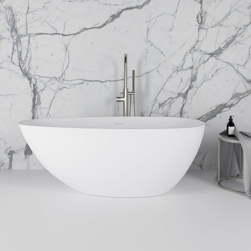 Baignoire ovale - EGG SHELL MINI 1500 - Lusso Stone - à poser / en composite / en fonte minérale