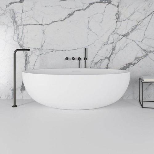 Baignoire ovale - MORINI 1700 - Lusso Stone - en îlot / en composite / en fonte minérale