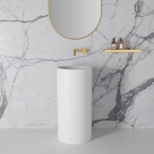 Vasque sur pied - ALINA - Lusso Stone - en fonte minérale / ronde / contemporaine