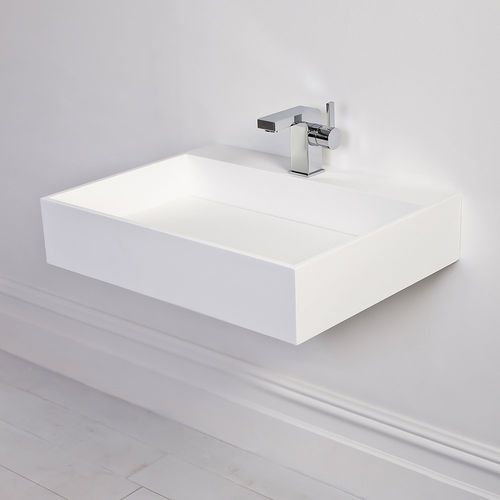 Vasque suspendue - ETHOS SLIM - Lusso Stone - en fonte minérale / rectangulaire / contemporaine