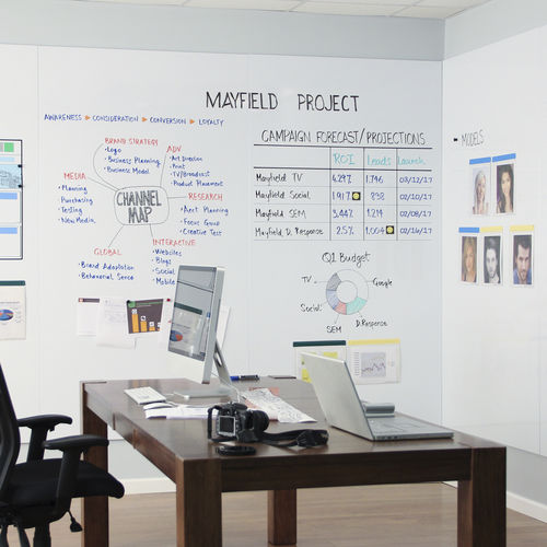 Tableau magnétique - WHITEWALLS—Whiteboard Panels - Magnatag Visible Systems - effaçable / mural / grand format